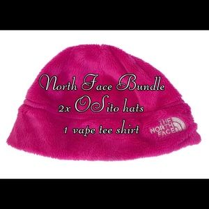 Pink fleece hats - tee shirt xl- and misc samples